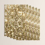 Golden Metallic Glitter Sequins Wrapping Paper Gallery Image 3