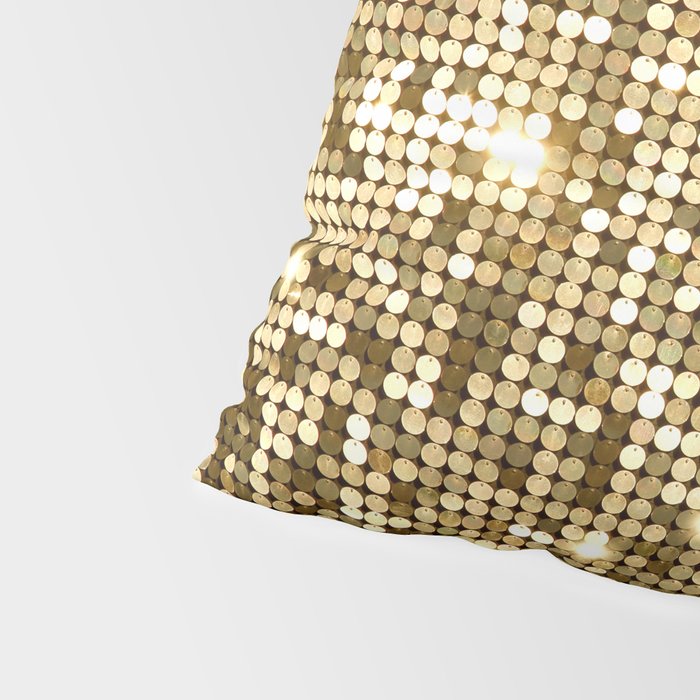 Golden Metallic Glitter Sequins Pillow Sham Gallery Image 4