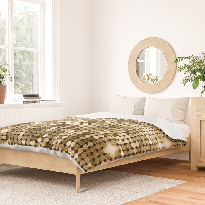 Golden Metallic Glitter Sequins Duvet Cover Gallery Image 2