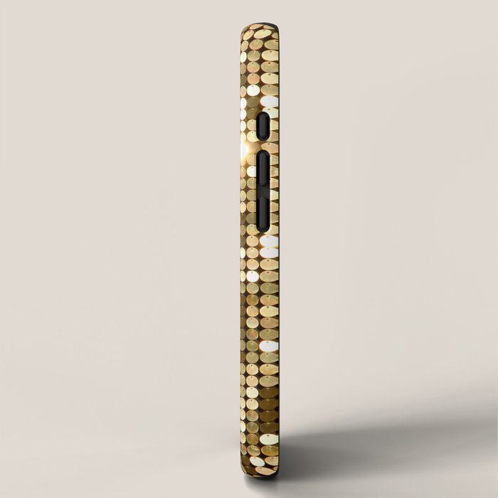 Golden Metallic Glitter Sequins iPhone Case Gallery Image 2
