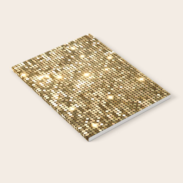 Golden Metallic Glitter Sequins Notebook Gallery Image 1