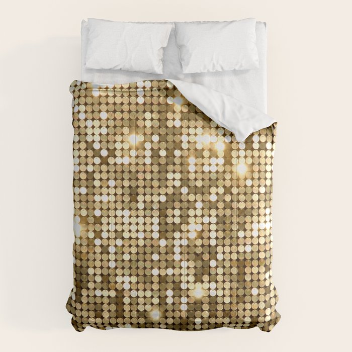 Golden Metallic Glitter Sequins Comforter Gallery Image 6
