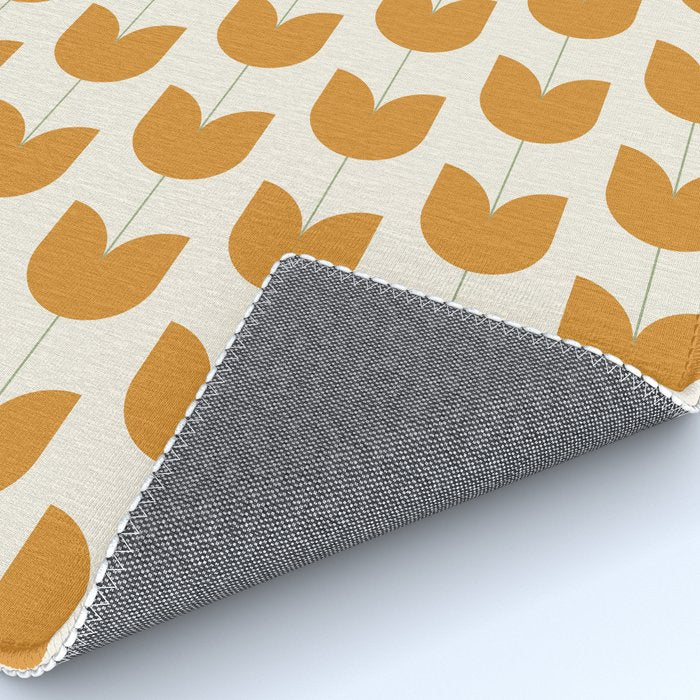Spring Tulips V Orange Mid Century Flowers Rug Gallery Image 4