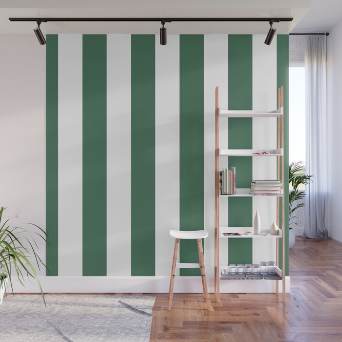 Green White Stripe - By The Seashore Wall Mural Gallery Image 1