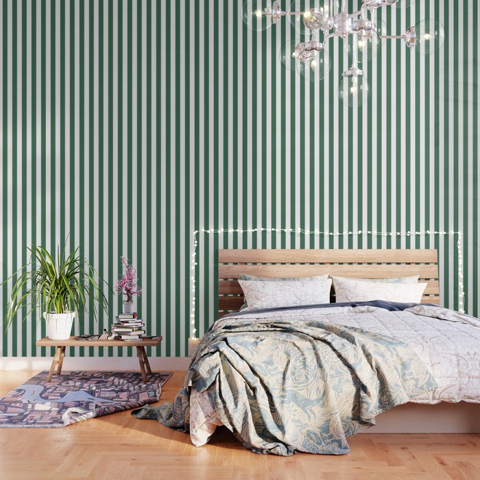 Green White Stripe - By The Seashore Wallpaper Gallery Image 1
