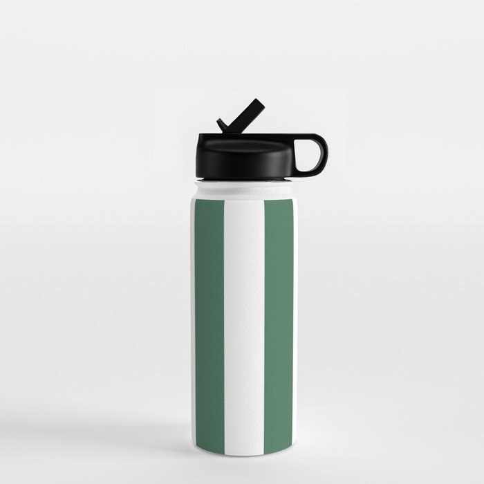 Green White Stripe - By The Seashore Water Bottle Gallery Image 1
