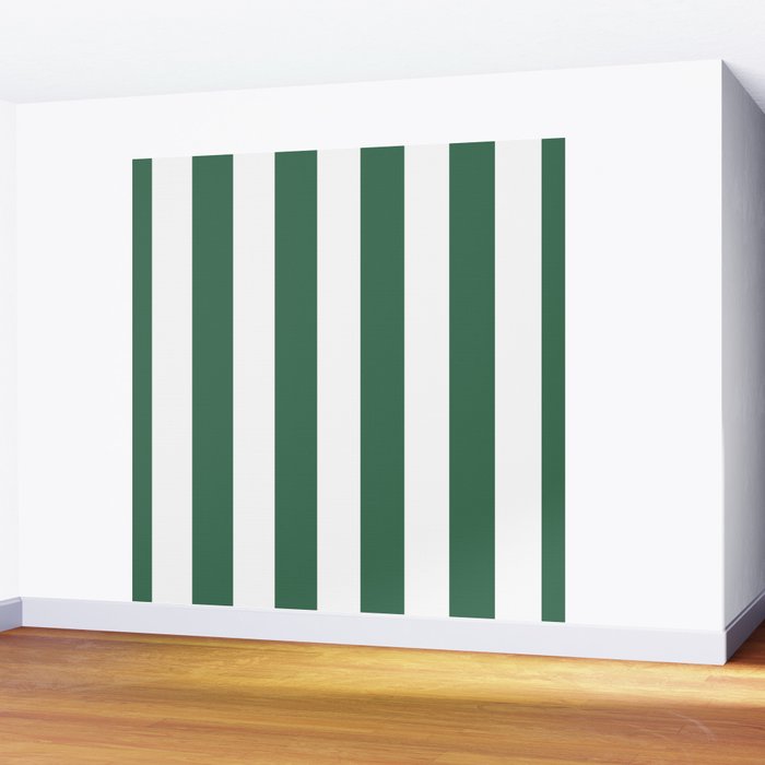 Green White Stripe - By The Seashore Wall Mural Gallery Image 2