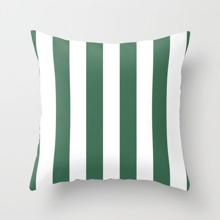 Green White Stripe - By The Seashore Throw Pillow Gallery Image 1