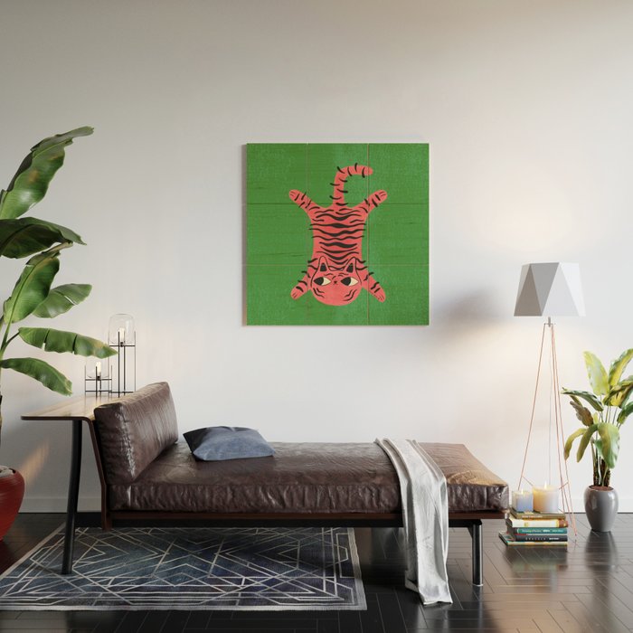 Silly Cat Rug Wood Wall Art Gallery Image 2