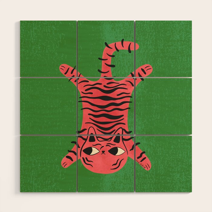 Silly Cat Rug Wood Wall Art Gallery Image 1
