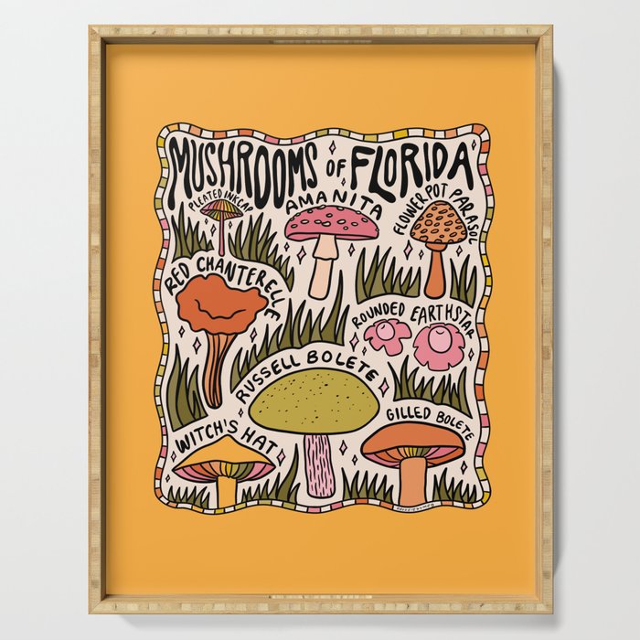 Mushrooms of Florida Serving Tray Gallery Image 1