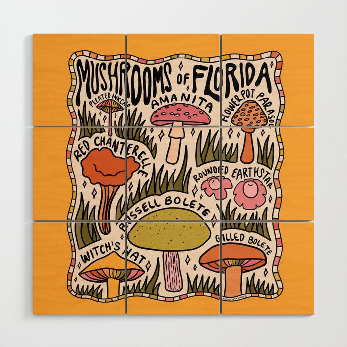 Mushrooms of Florida Wood Wall Art Gallery Image 1