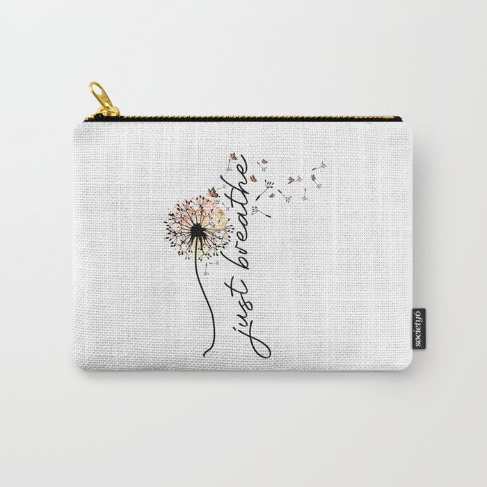 Just Breathe Dandelion Inspirational Carry All Pouch Gallery Image 1