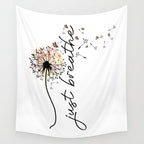 Just Breathe Dandelion Inspirational Wall Tapestry Gallery Image 4
