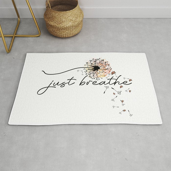 Just Breathe Dandelion Inspirational Rug Gallery Image 1