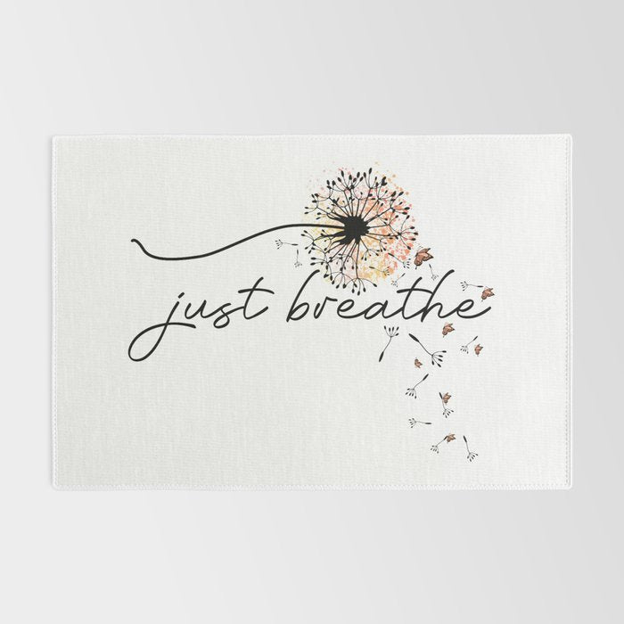 Just Breathe Dandelion Inspirational Rug Gallery Image 2
