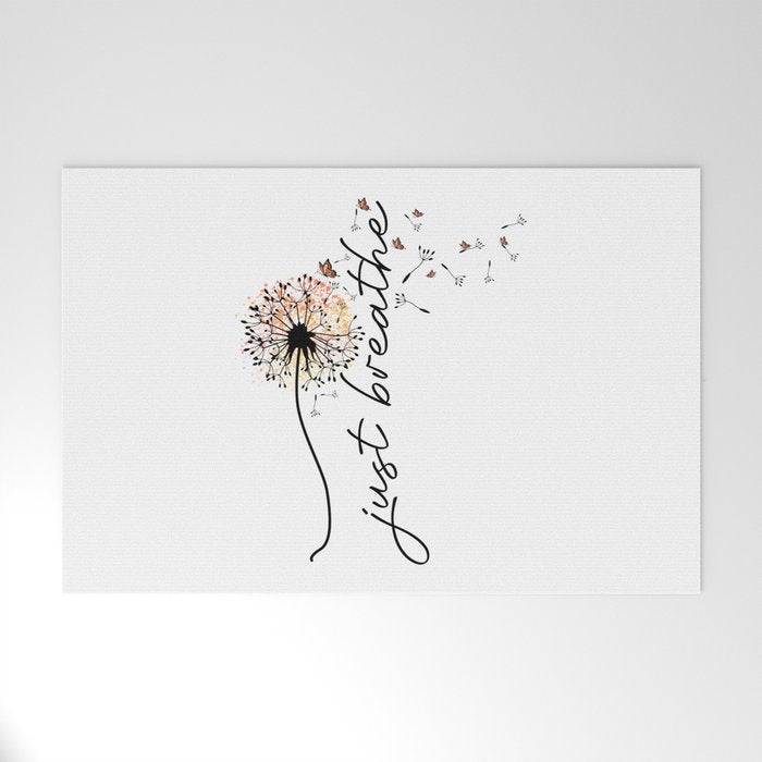 Just Breathe Dandelion Inspirational Welcome Mat Gallery Image 1