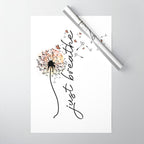Just Breathe Dandelion Inspirational Wrapping Paper Gallery Image 1