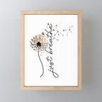Just Breathe Dandelion Inspirational Mini Art Print Gallery Image 1