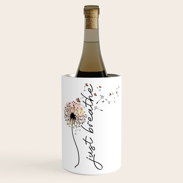 Just Breathe Dandelion Inspirational Wine Chiller Gallery Image 1
