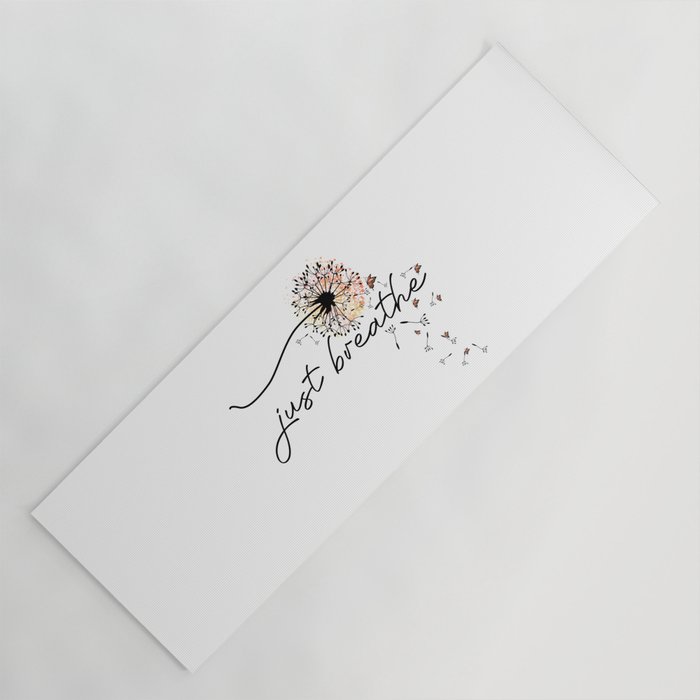 Just Breathe Dandelion Inspirational Yoga Mat Gallery Image 1