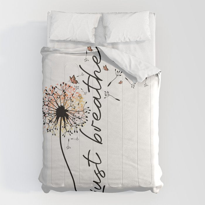 Just Breathe Dandelion Inspirational Comforter Gallery Image 1