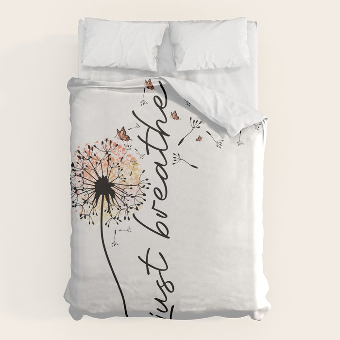 Just Breathe Dandelion Inspirational Duvet Cover Gallery Image 6