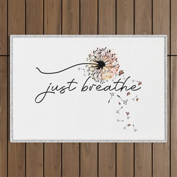Just Breathe Dandelion Inspirational Outdoor Rug Gallery Image 1