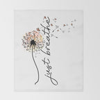 Just Breathe Dandelion Inspirational Throw Blanket Gallery Image 2
