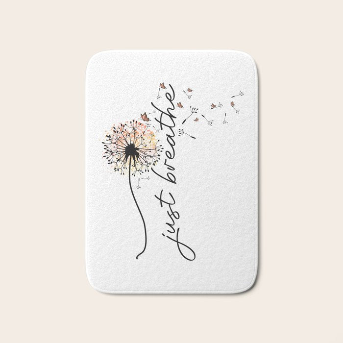 Just Breathe Dandelion Inspirational Bath Mat Gallery Image 1