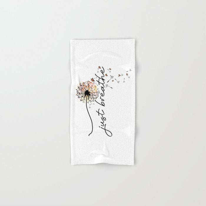 Just Breathe Dandelion Inspirational Bath Towel Gallery Image 1