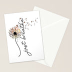 Just Breathe Dandelion Inspirational Stationery Card Gallery Image 2