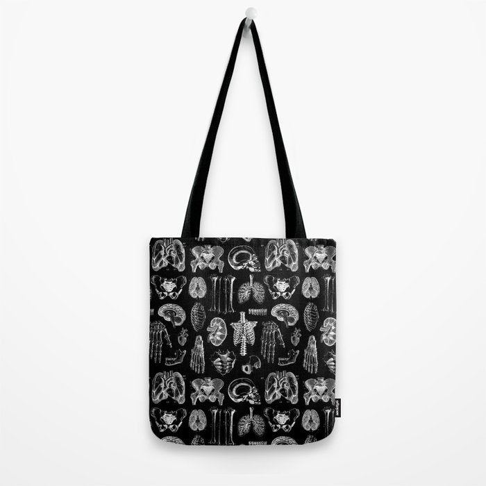 Human Anatomy Black & White Tote Bag Gallery Image 2