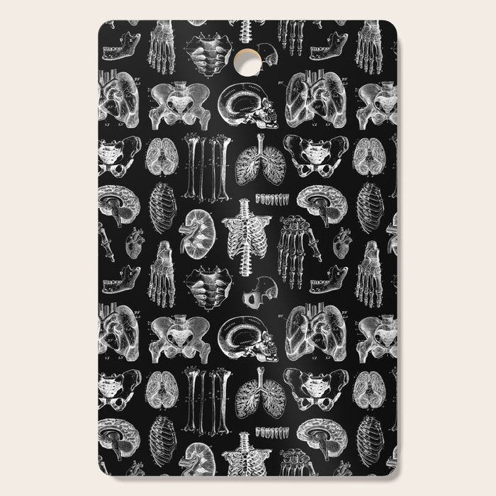 Human Anatomy Black & White Cutting Board Gallery Image 1