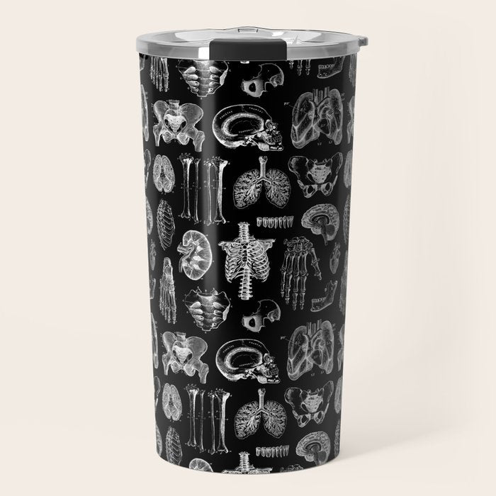 Human Anatomy Black & White Travel Mug Gallery Image 1