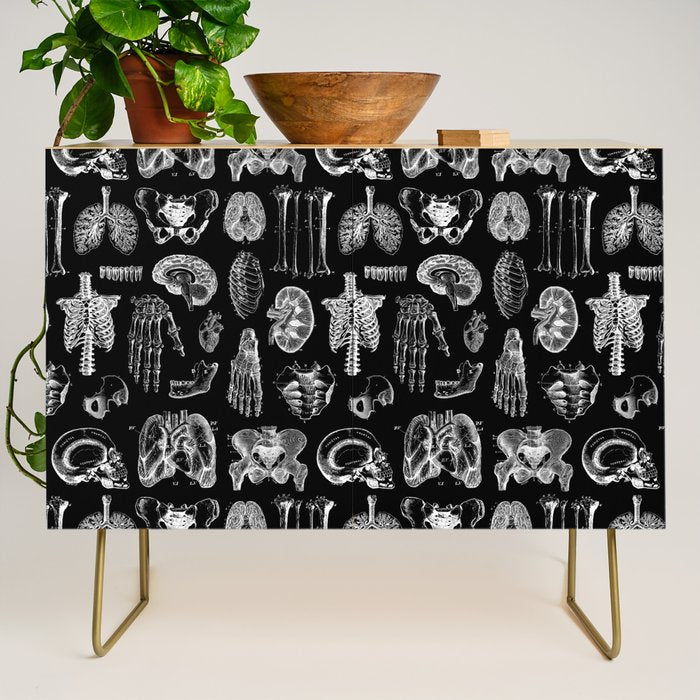 Human Anatomy Black & White Credenza Gallery Image 1