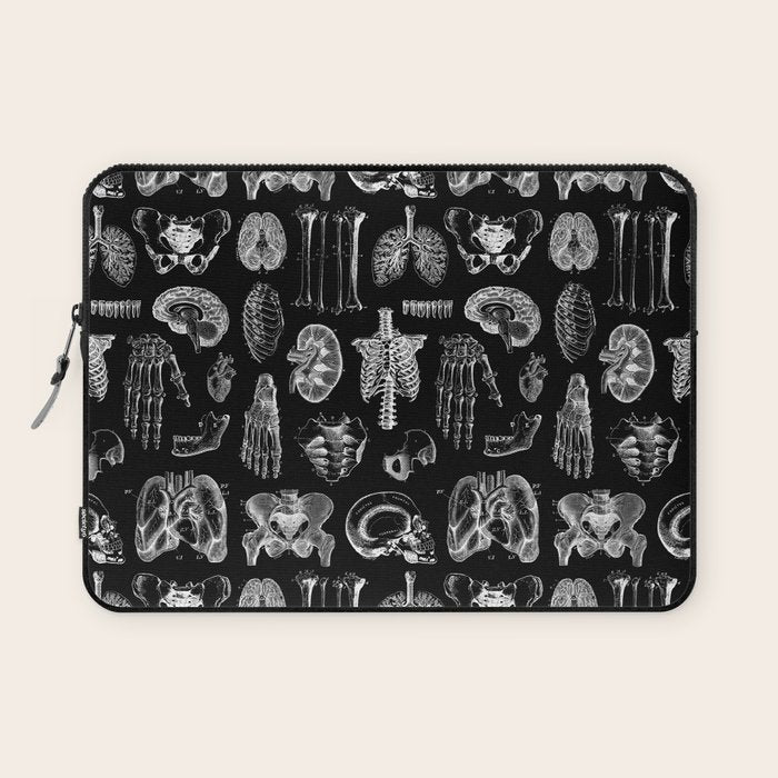 Human Anatomy Black & White Laptop Sleeve Gallery Image 1