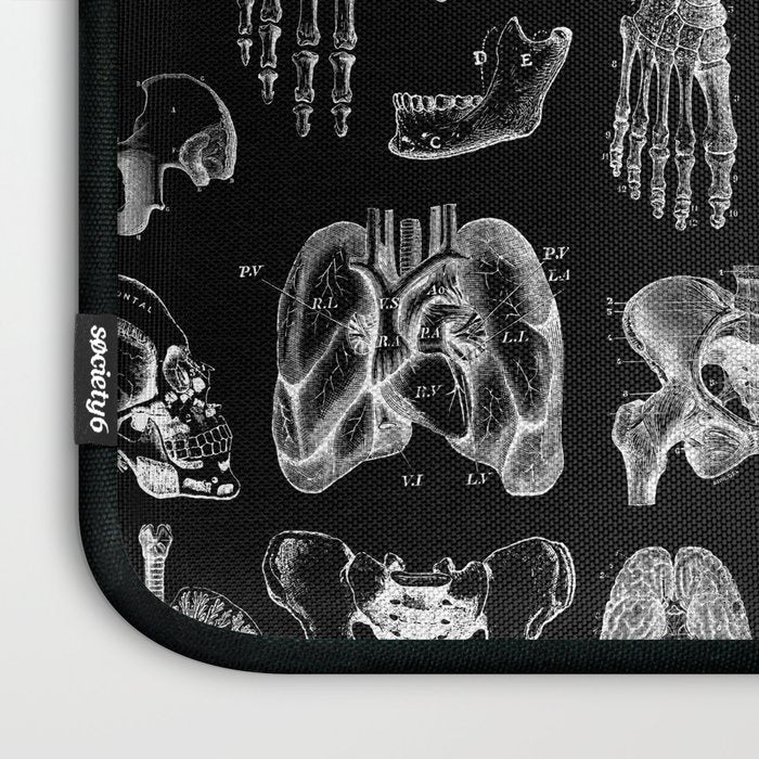 Human Anatomy Black & White Laptop Sleeve Gallery Image 3