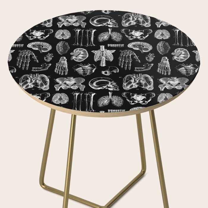 Human Anatomy Black & White Side Table Gallery Image 2