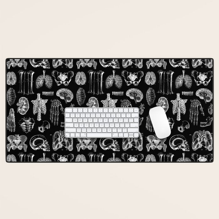 Human Anatomy Black & White Desk Mat Gallery Image 1