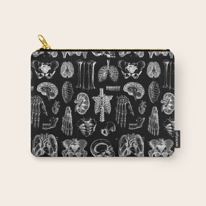 Human Anatomy Black & White Carry All Pouch Gallery Image 1