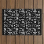 Human Anatomy Black & White Outdoor Rug Gallery Image 1