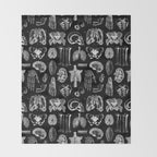 Human Anatomy Black & White Throw Blanket Gallery Image 2