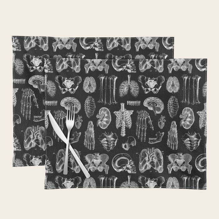 Human Anatomy Black & White Placemat Gallery Image 1