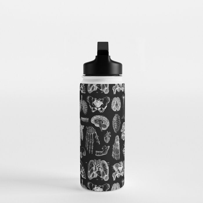 Human Anatomy Black & White Water Bottle Gallery Image 3