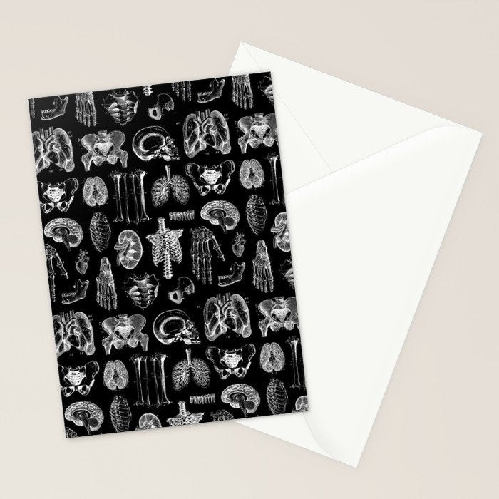 Human Anatomy Black & White Stationery Card Gallery Image 2