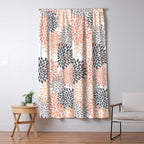 Floral Blooms, Peach and Gray Window Curtain Gallery Image 5