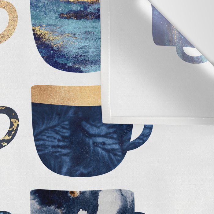 Pretty Blue Coffee Cups Wall Tapestry Gallery Image 3
