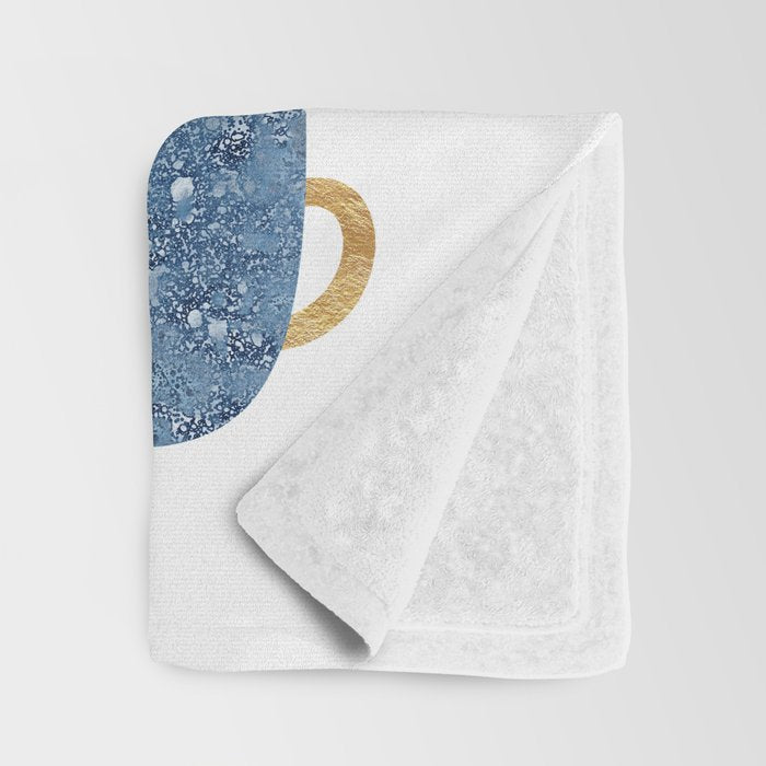 Pretty Blue Coffee Cups Throw Blanket Gallery Image 3