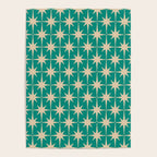 Atomic Age 1950s Retro Starburst Pattern in Mid-Century Modern Beige and Turquoise Teal   Poster Gallery Image 4